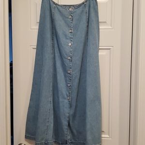Vintage Long Jean Skirt